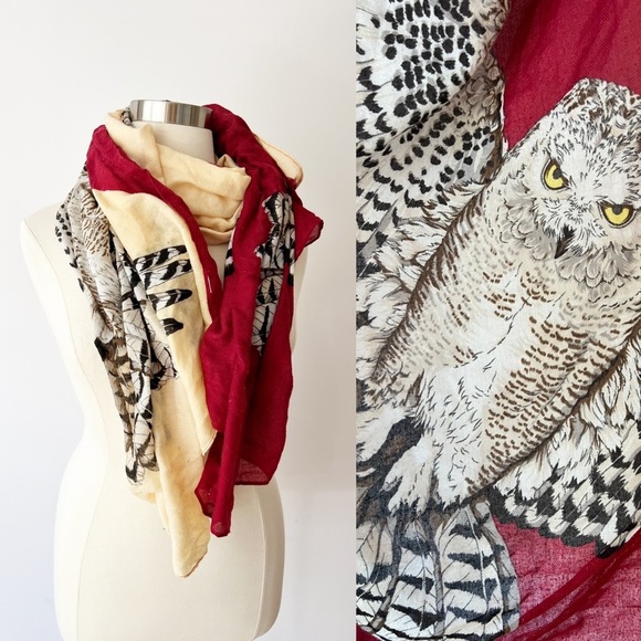 Accessories - Owl Scarf Extra Large Hedwig Unique Snowy Owl Winter Fall